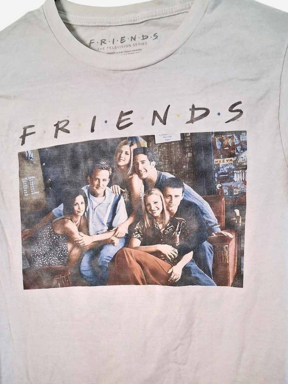 FRIENDS White Crewneck Tee with Cast Photo Graphic